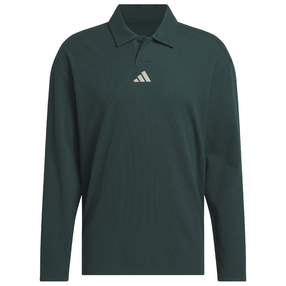 adidas Beyond Long Sleeve Loose Fit Polo Shirt - Aurora Ivy
