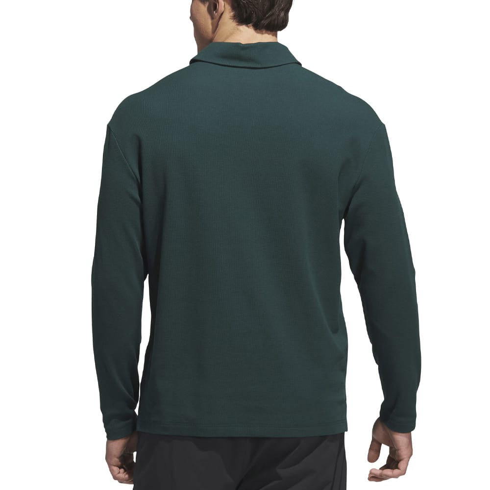 adidas Beyond Long Sleeve Loose Fit Polo Shirt - Aurora Ivy