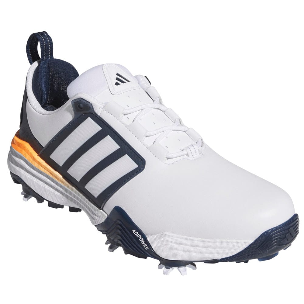 adidas Adipower 26 Waterproof Spiked Shoes - Cloud White/Collegiate Navy/Lucid Orange
