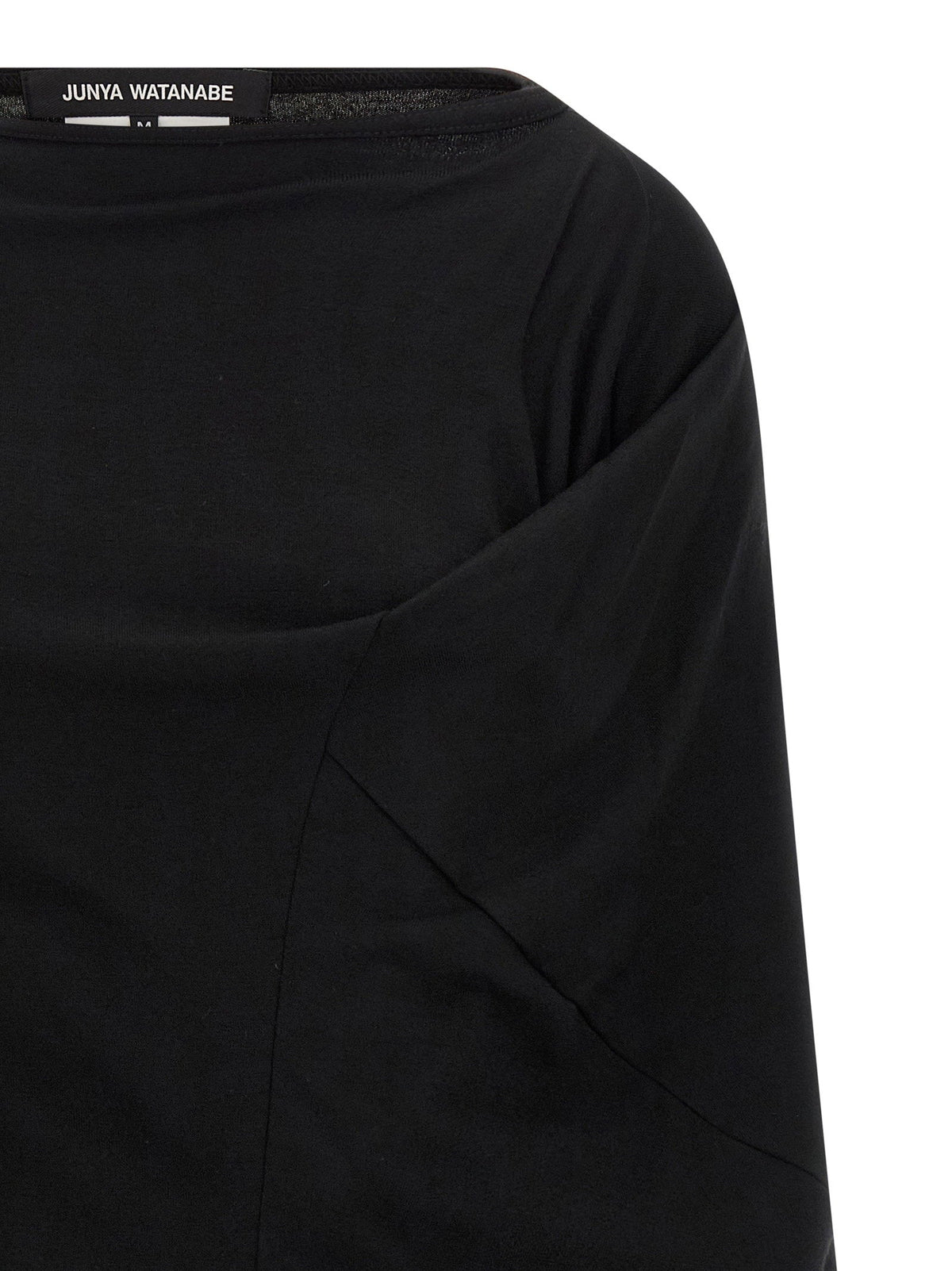 Junya Watanabe Asymmetrical Draped Wool Blouse — Black