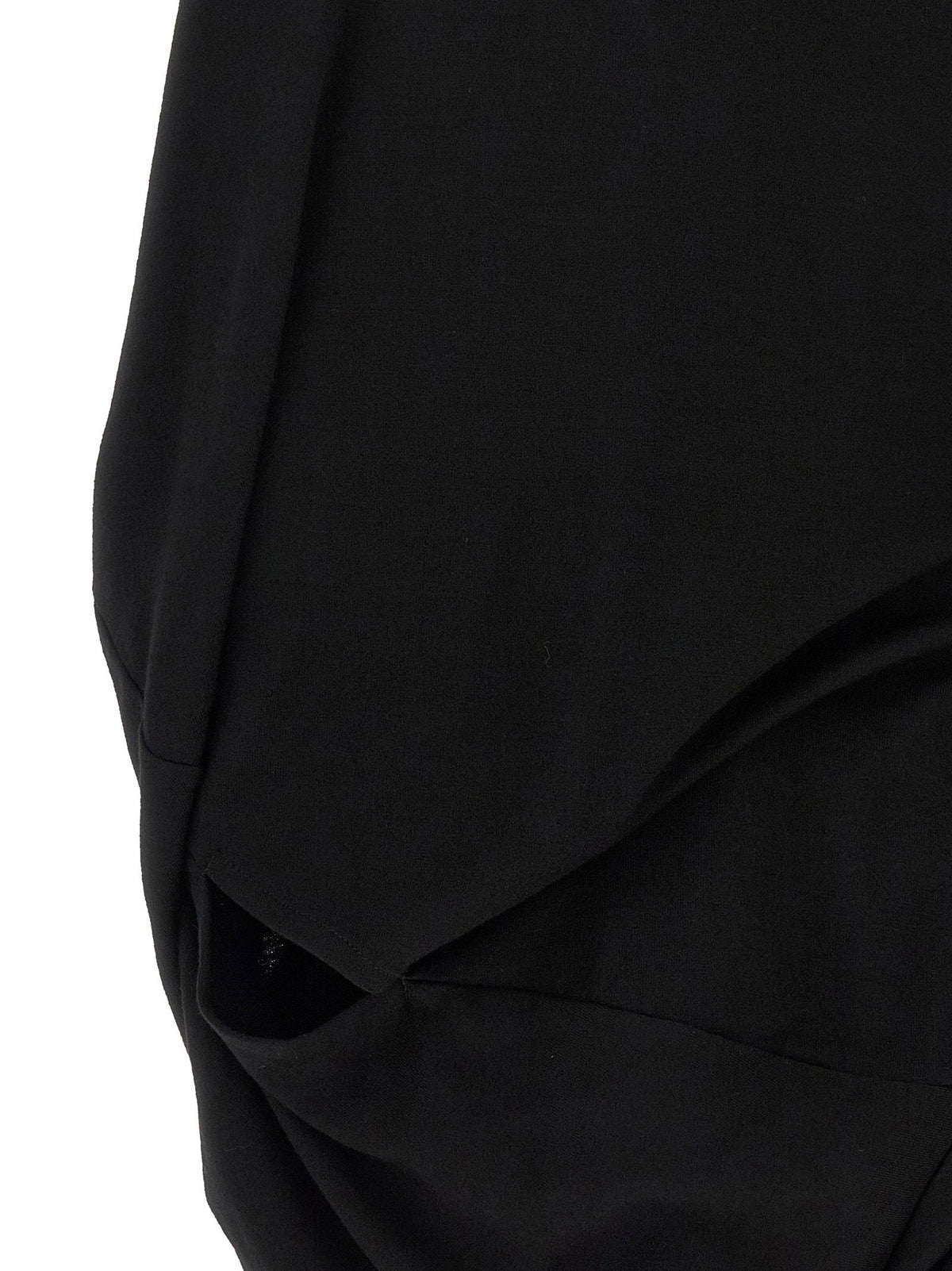 Junya Watanabe Asymmetrical Draped Wool Blouse — Black