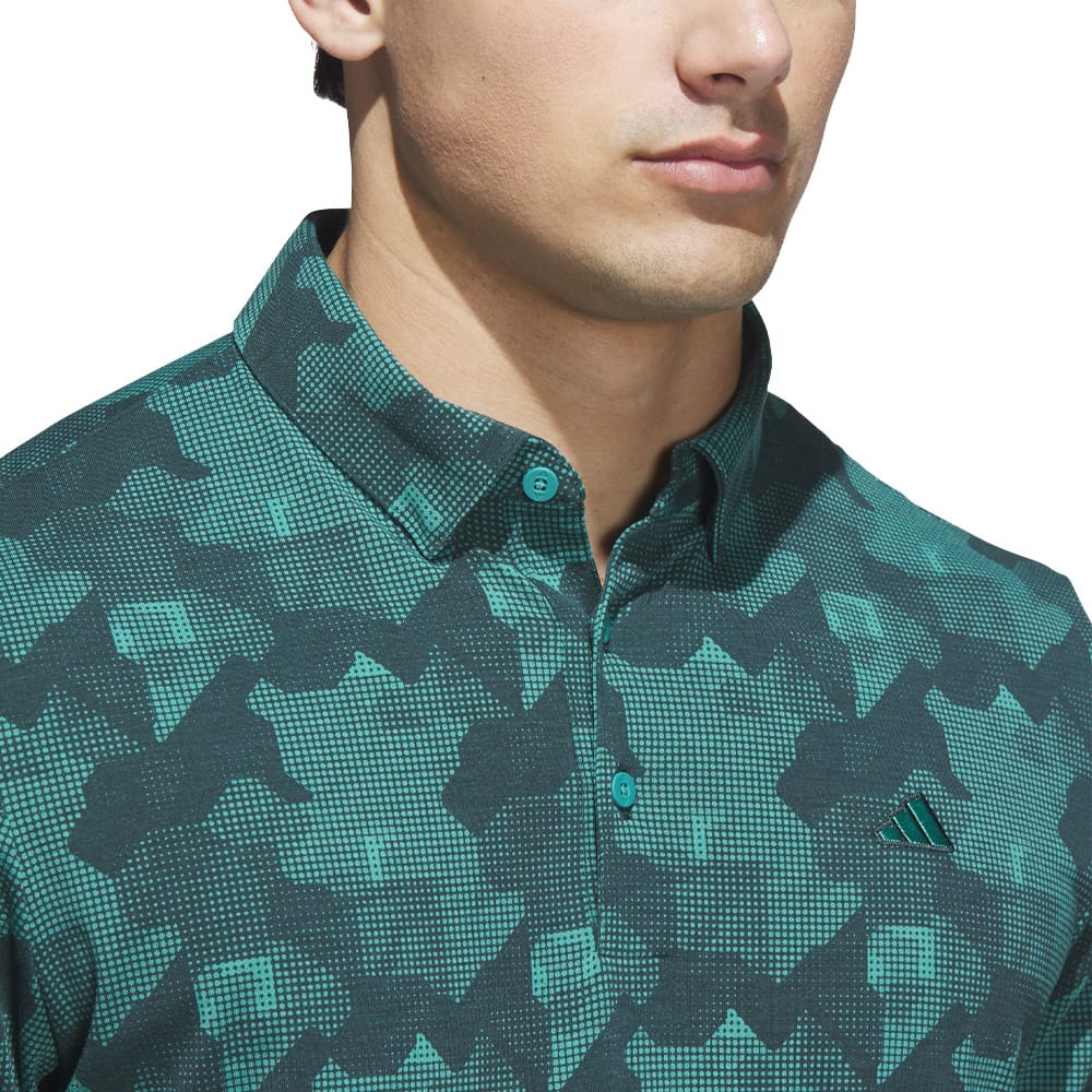 adidas Go-To Printed Polo Shirt - Pure Teal/Aurora Ivy