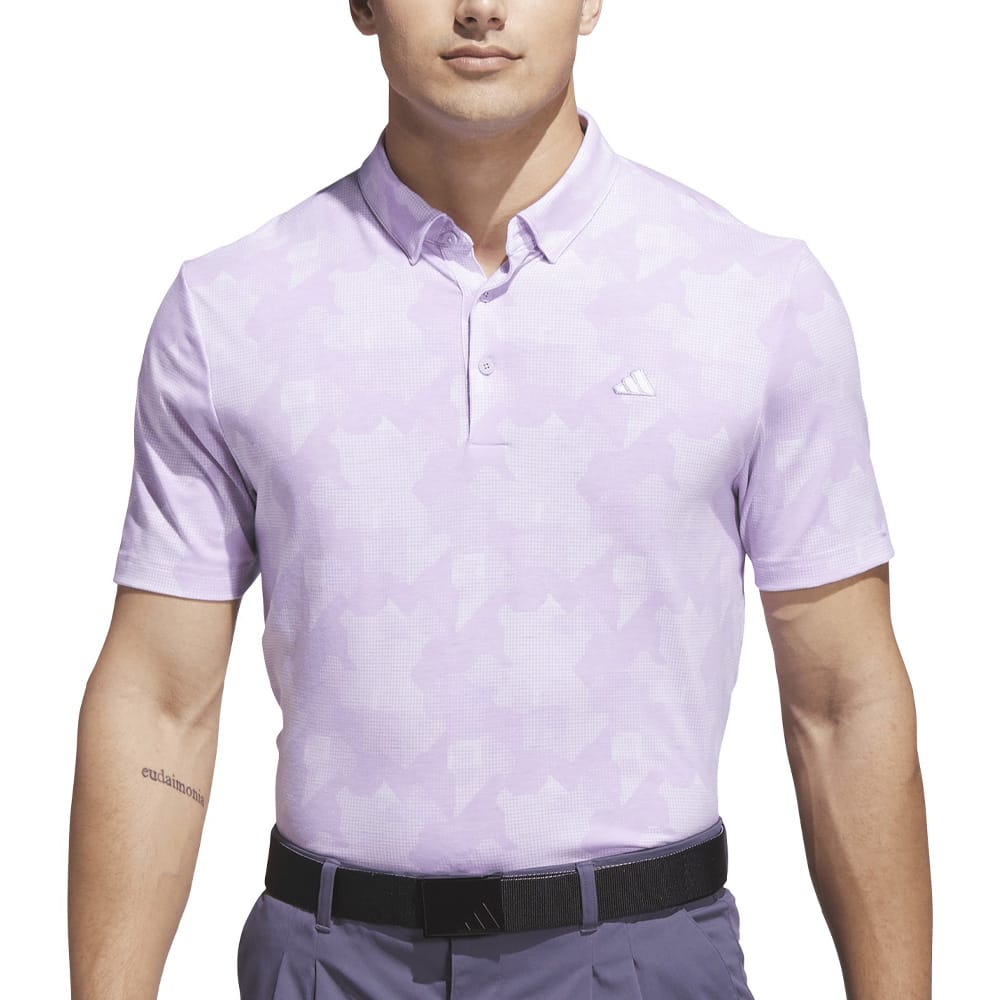 adidas Go-To Printed Polo Shirt - Powder Plum/White