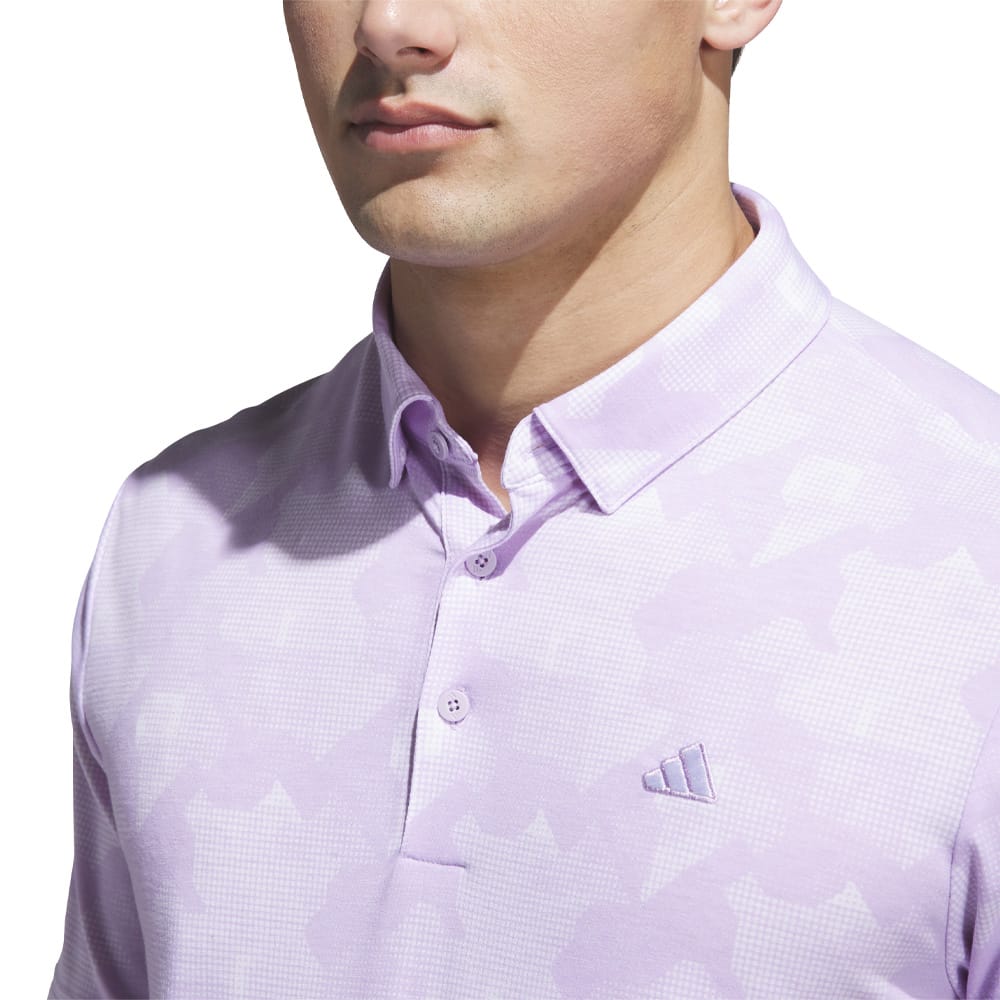 adidas Go-To Printed Polo Shirt - Powder Plum/White