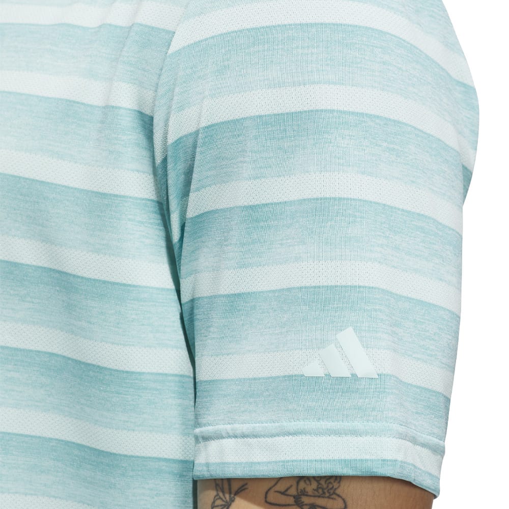 adidas Two-Colour Stripe Polo Shirt - Mint Ton/Semi Flash Aqua
