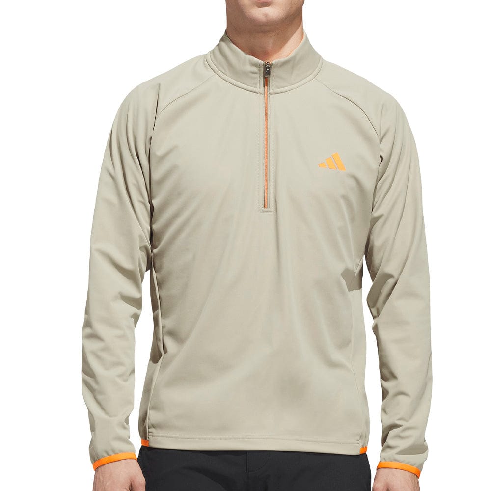 adidas Ultimate365 Durable Water Repellent Wind Quarter-Zip - Wonder Cargo/Lucid Orange