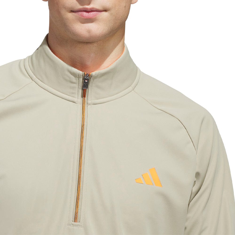 adidas Ultimate365 Durable Water Repellent Wind Quarter-Zip - Wonder Cargo/Lucid Orange