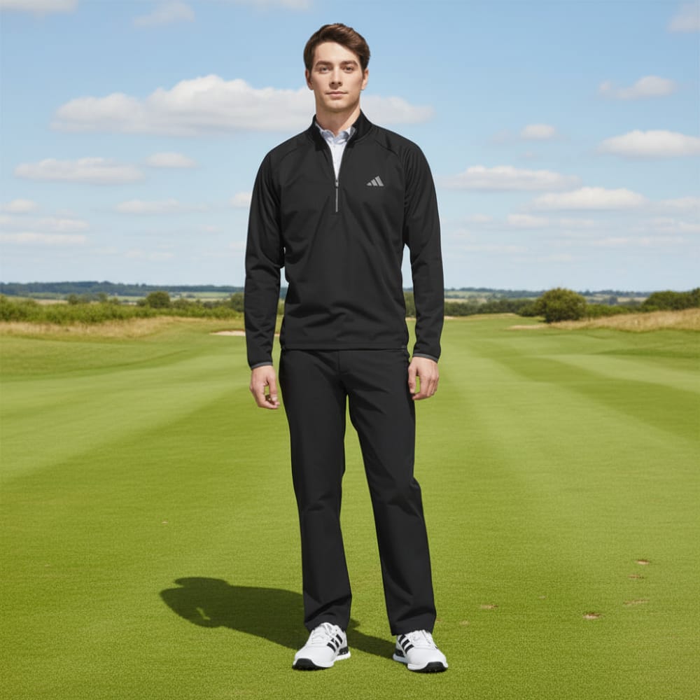 adidas Ultimate365 Durable Water Repellent Wind 1/4 Zip - Black/Grey Five