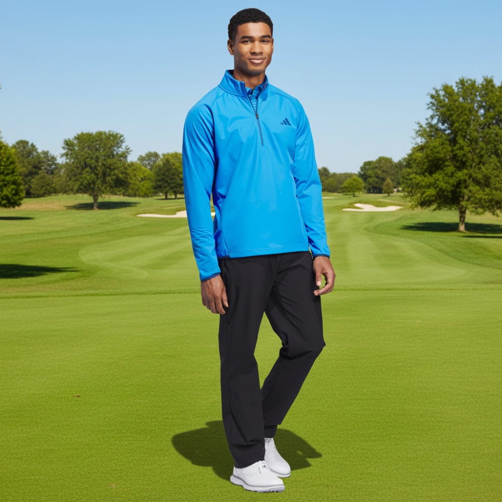 adidas Ultimate365 Durable Water Repellent Wind Quarter-Zip - Lucid Ray Blue/Dusky Petrol