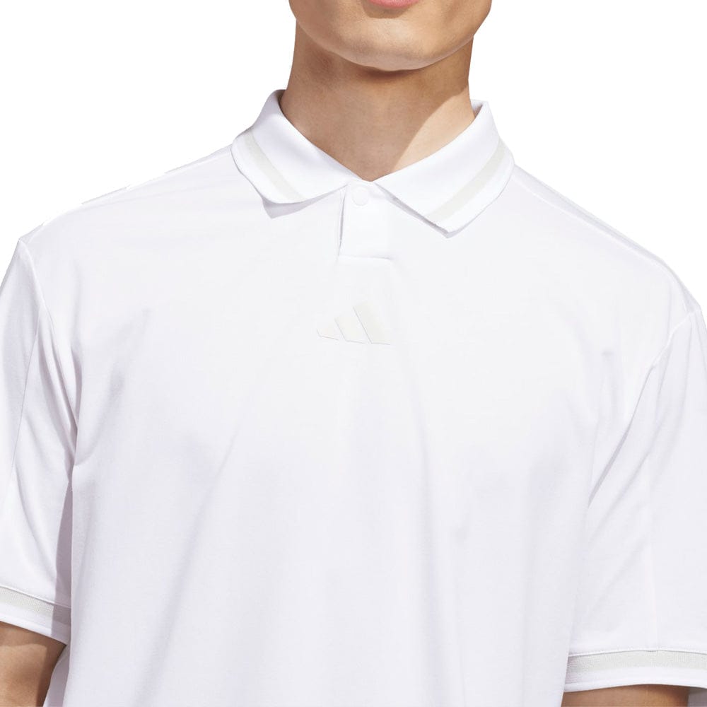 adidas Beyond The Course Vent Twistknit Polo Shirt - White/White