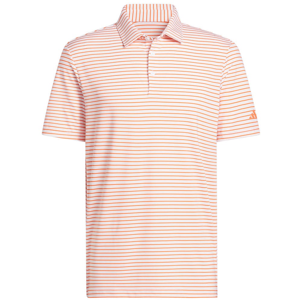 adidas Performance Two-Color Stripe Polo Shirt - White/Dusky Orange