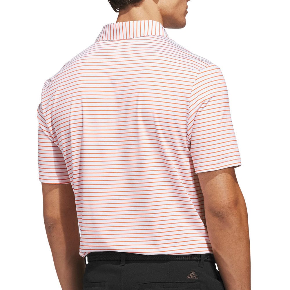 adidas Performance Two-Color Stripe Polo Shirt - White/Dusky Orange