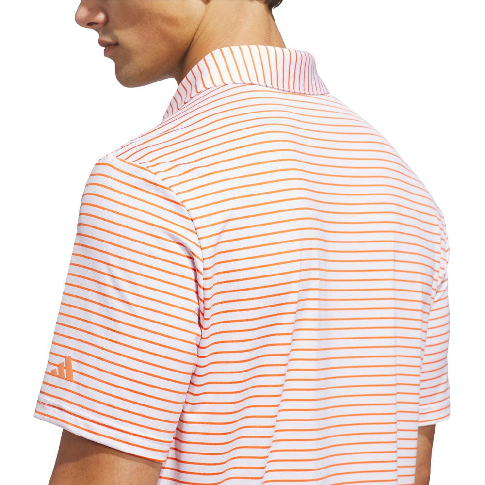 adidas Performance Two-Color Stripe Polo Shirt - White/Dusky Orange