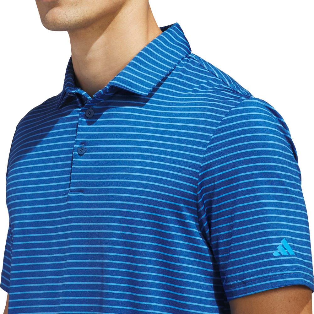 adidas Performance Two-Color Stripe Polo Shirt - Dusky Petrol/Lucid Ray Blue