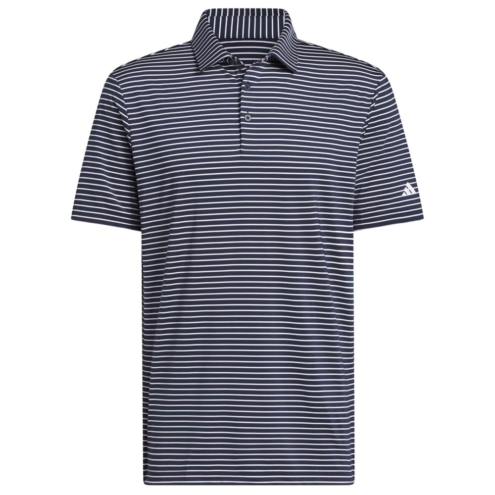 adidas Performance Two-Color Stripe Polo Shirt - Collegiate Navy/White