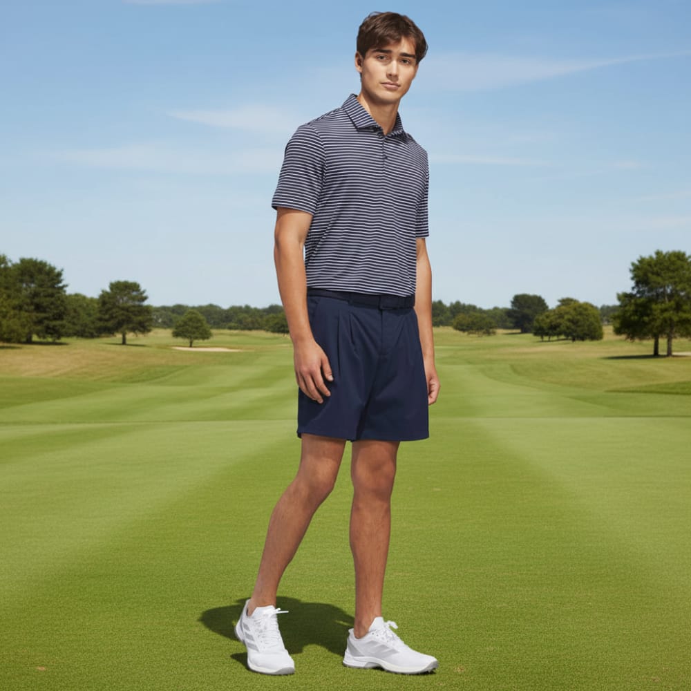 adidas Performance Two-Color Stripe Polo Shirt - Collegiate Navy/White