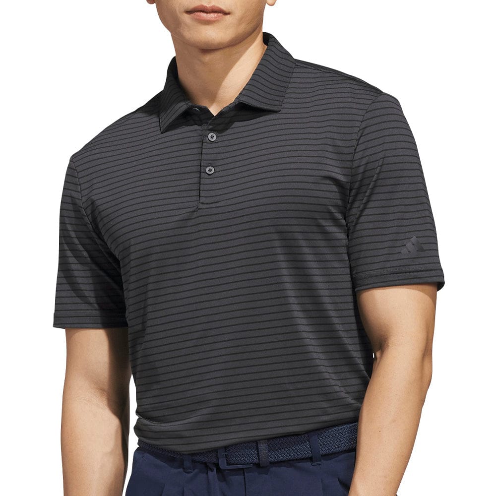 adidas Performance Two-Color Stripe Polo Shirt - Carbon/Black