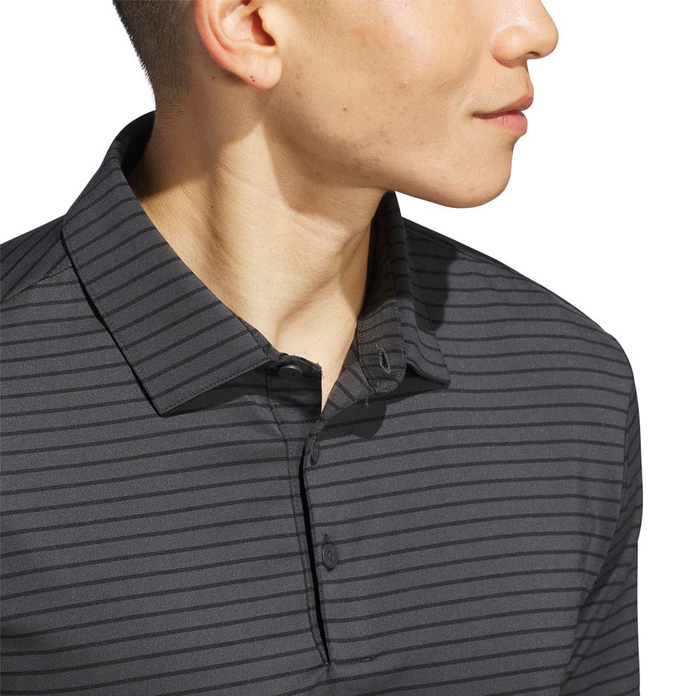 adidas Performance Two-Color Stripe Polo Shirt - Carbon/Black