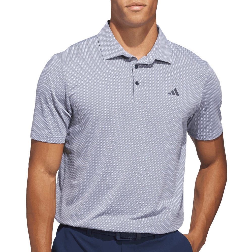 adidas Performance Textured Polo Shirt - White/Collegiate Navy