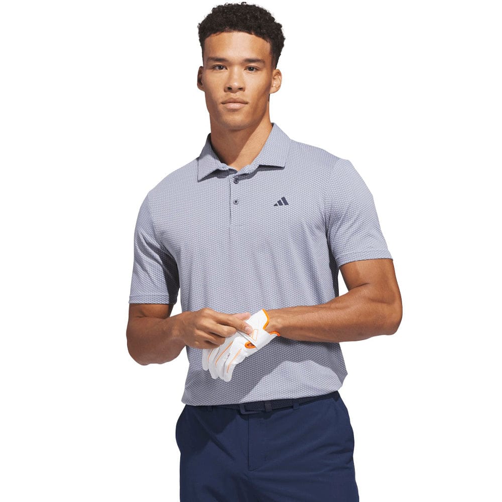 adidas Performance Textured Polo Shirt - White/Collegiate Navy