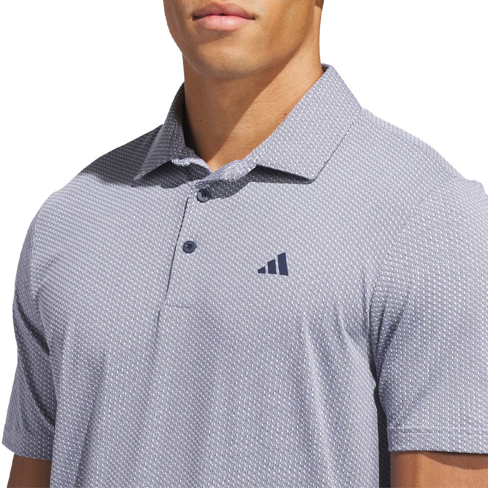 adidas Performance Textured Polo Shirt - White/Collegiate Navy