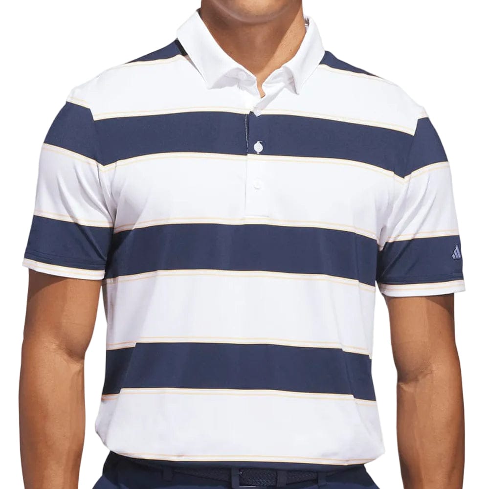 adidas Ultimate365+ Jumbo Stripe Climacool Polo Shirt - White/Collegiate Navy