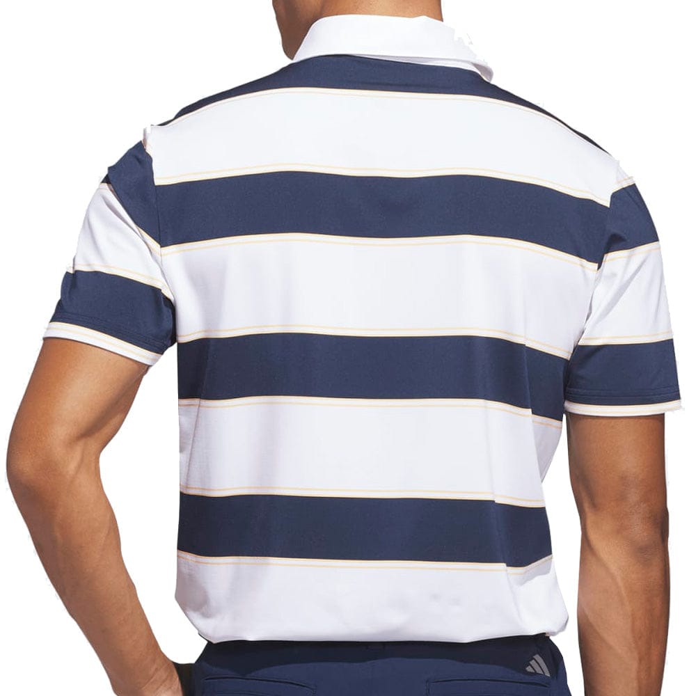 adidas Ultimate365+ Jumbo Stripe Climacool Polo Shirt - White/Collegiate Navy