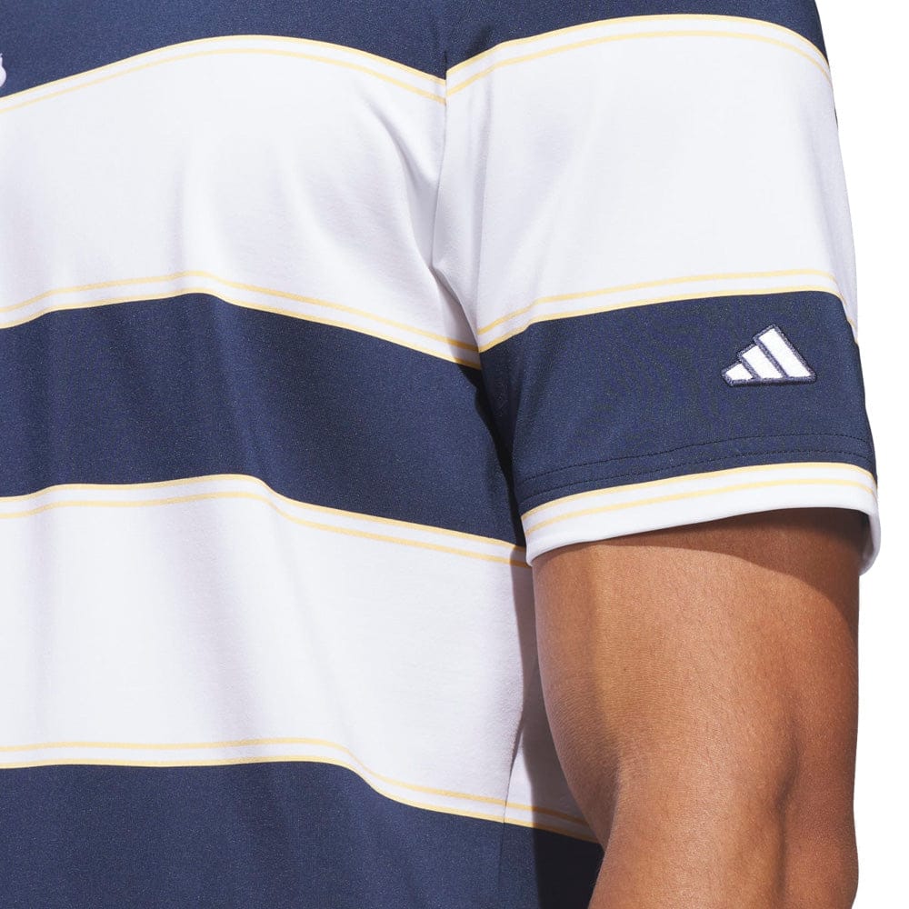 adidas Ultimate365+ Jumbo Stripe Climacool Polo Shirt - White/Collegiate Navy