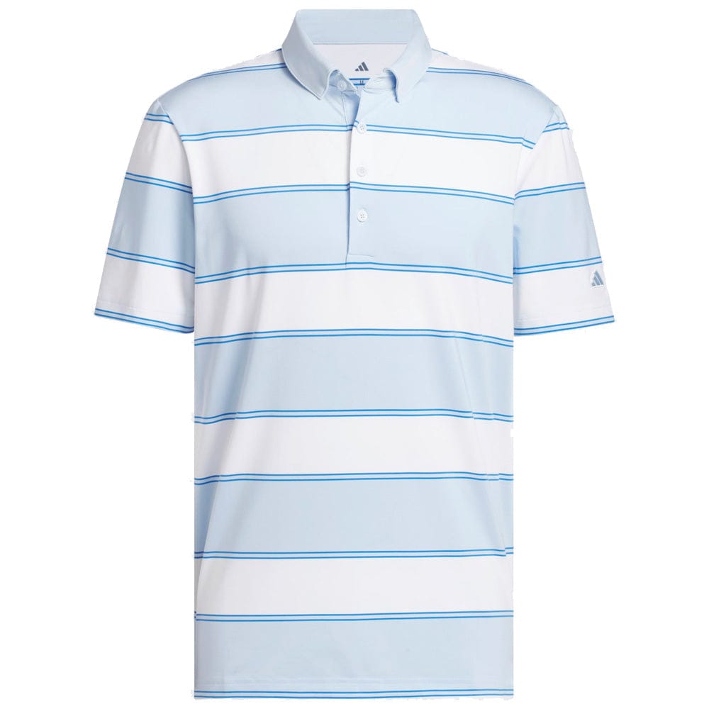 adidas Ultimate365+ Jumbo Stripe Climacool Polo Shirt - Crystal Sky/White