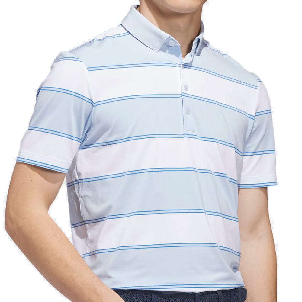adidas Ultimate365+ Jumbo Stripe Climacool Polo Shirt - Crystal Sky/White