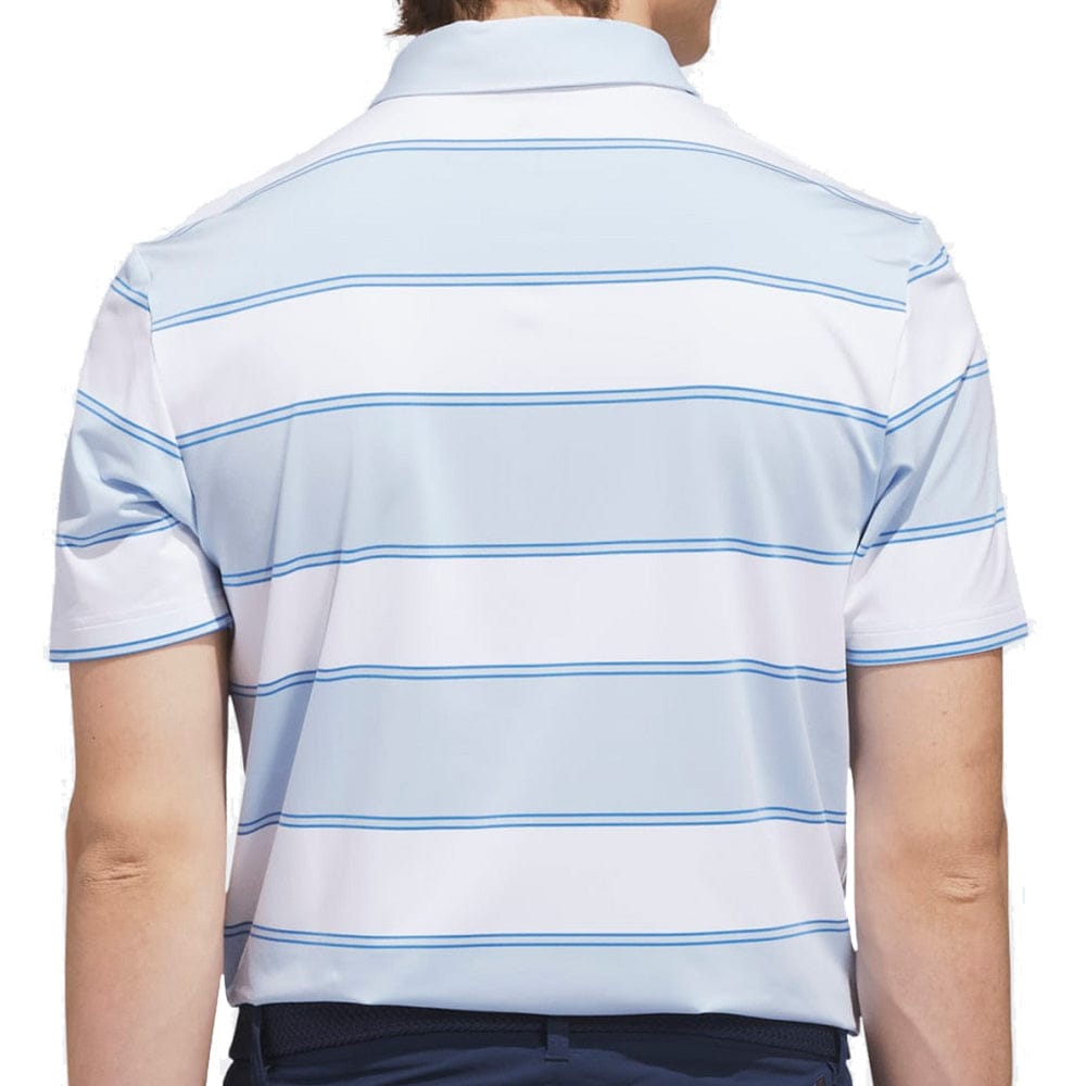 adidas Ultimate365+ Jumbo Stripe Climacool Polo Shirt - Crystal Sky/White