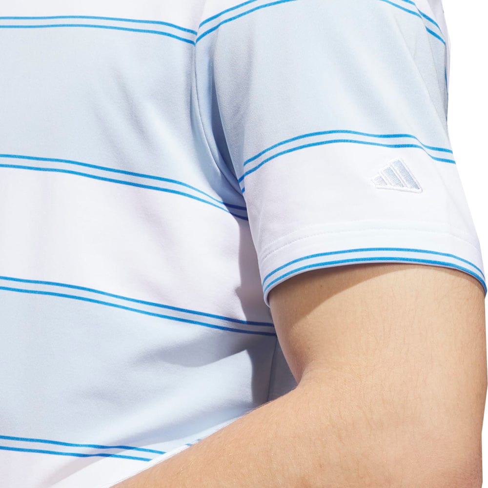 adidas Ultimate365+ Jumbo Stripe Climacool Polo Shirt - Crystal Sky/White