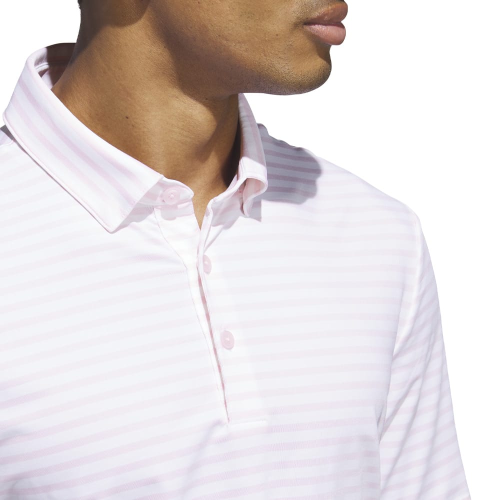 adidas Ultimate365 Stripe Polo Shirt - Clear Pink/White