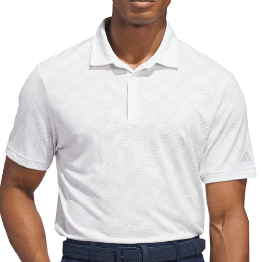 adidas Ultimate365 Jacquard Polo Shirt - White/Grey Two