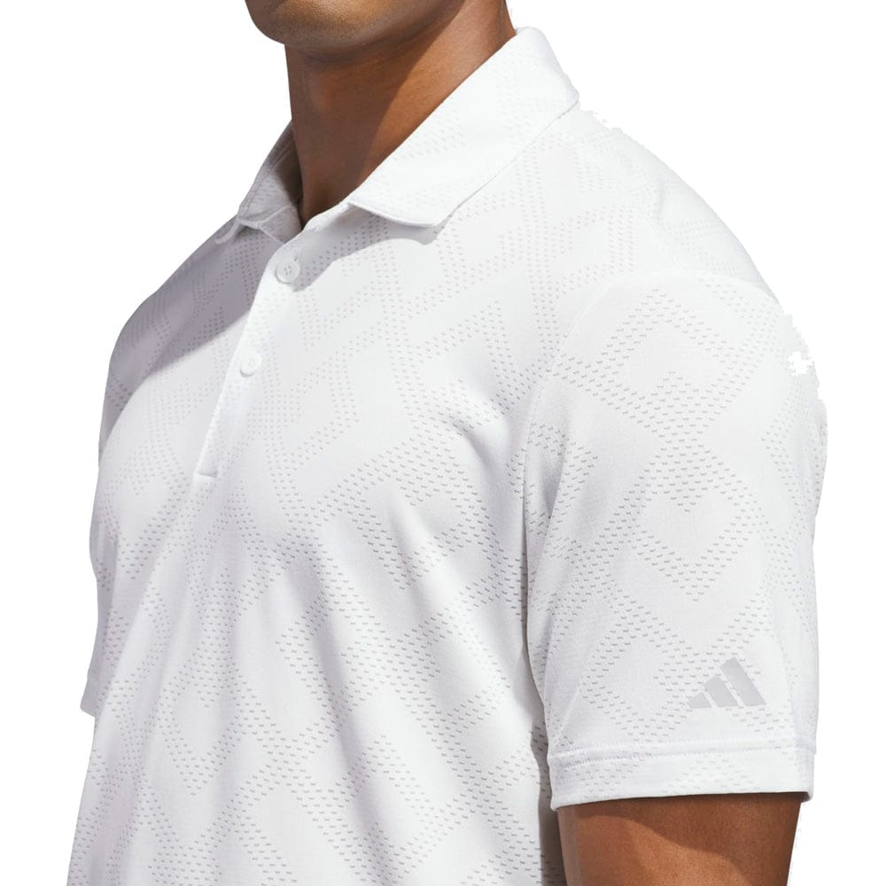 adidas Ultimate365 Jacquard Polo Shirt - White/Grey Two