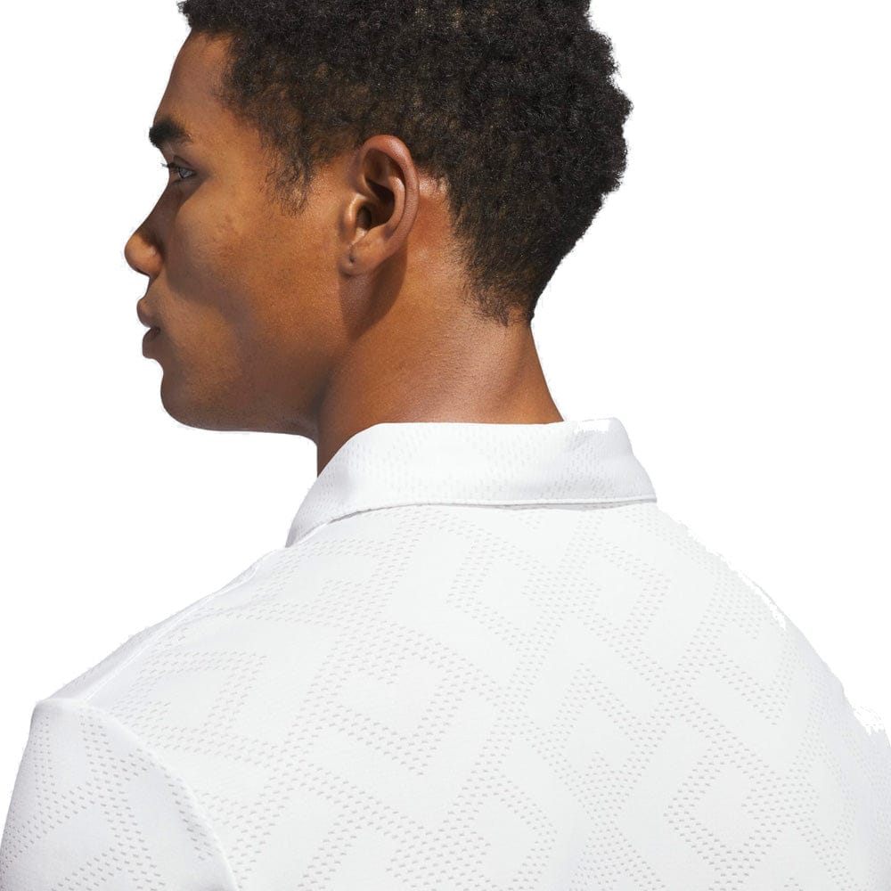 adidas Ultimate365 Jacquard Polo Shirt - White/Grey Two