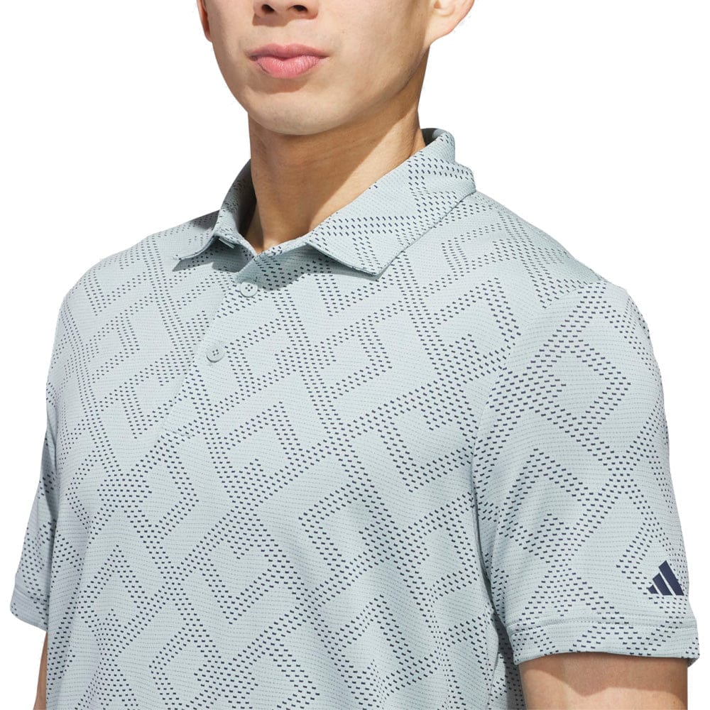 adidas Ultimate365 Jacquard Polo Shirt - Wonder Sage/Collegiate Navy
