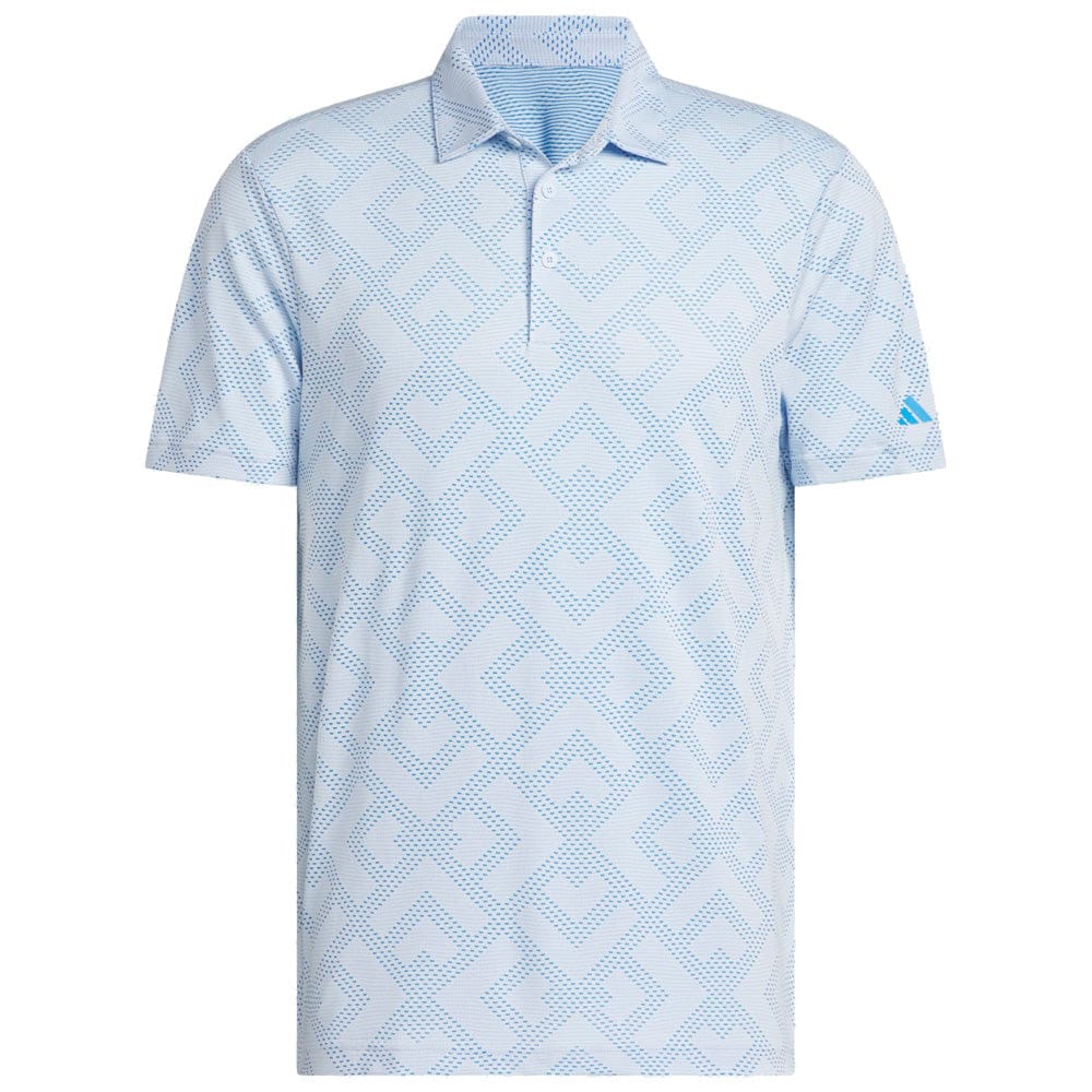 adidas Ultimate365 Jacquard Polo Shirt - Crystal Sky/Lucid Ray Blue
