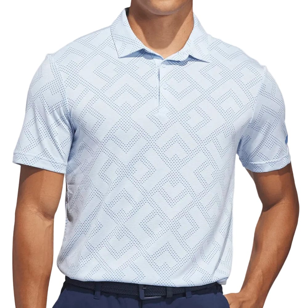 adidas Ultimate365 Jacquard Polo Shirt - Crystal Sky/Lucid Ray Blue