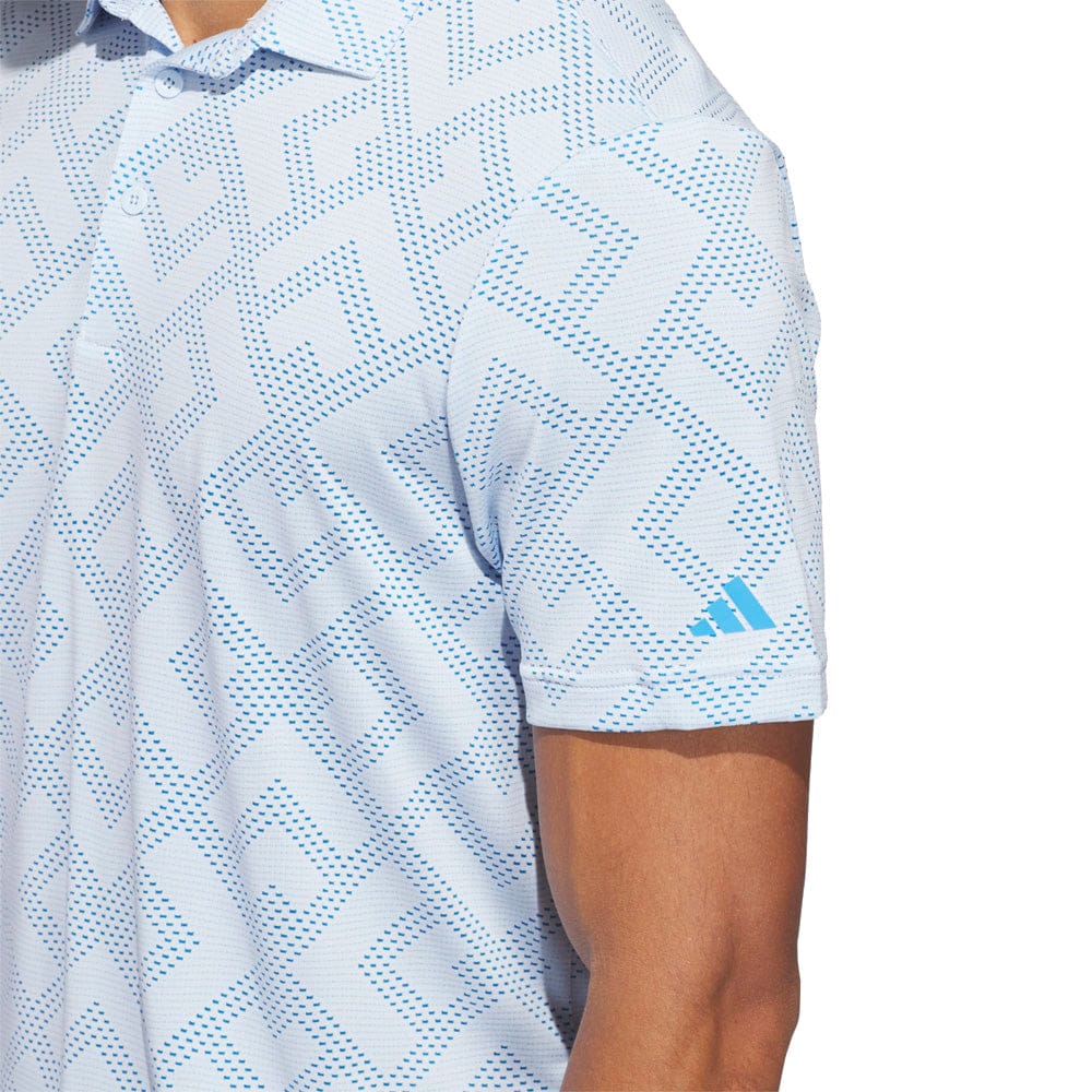 adidas Ultimate365 Jacquard Polo Shirt - Crystal Sky/Lucid Ray Blue