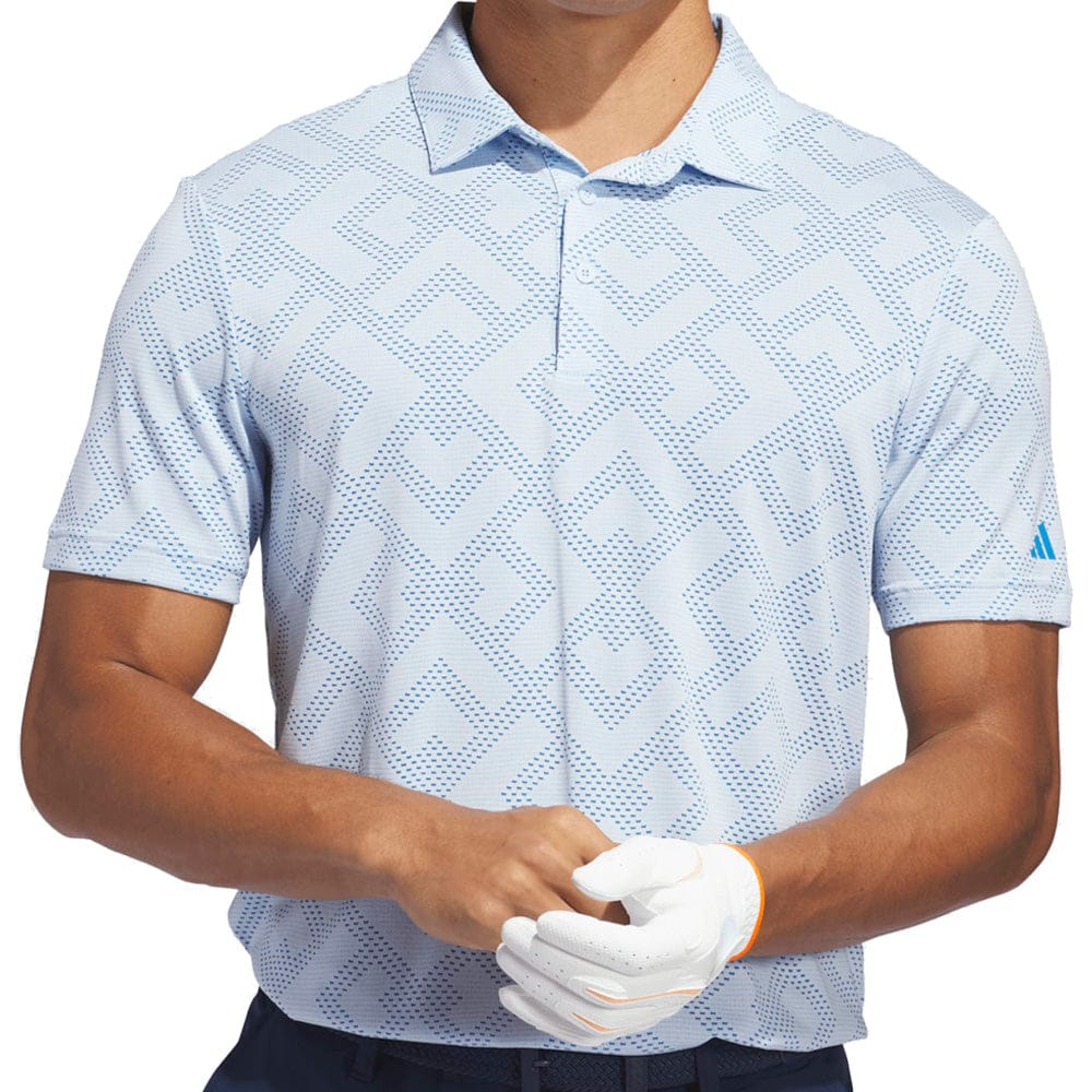 adidas Ultimate365 Jacquard Polo Shirt - Crystal Sky/Lucid Ray Blue