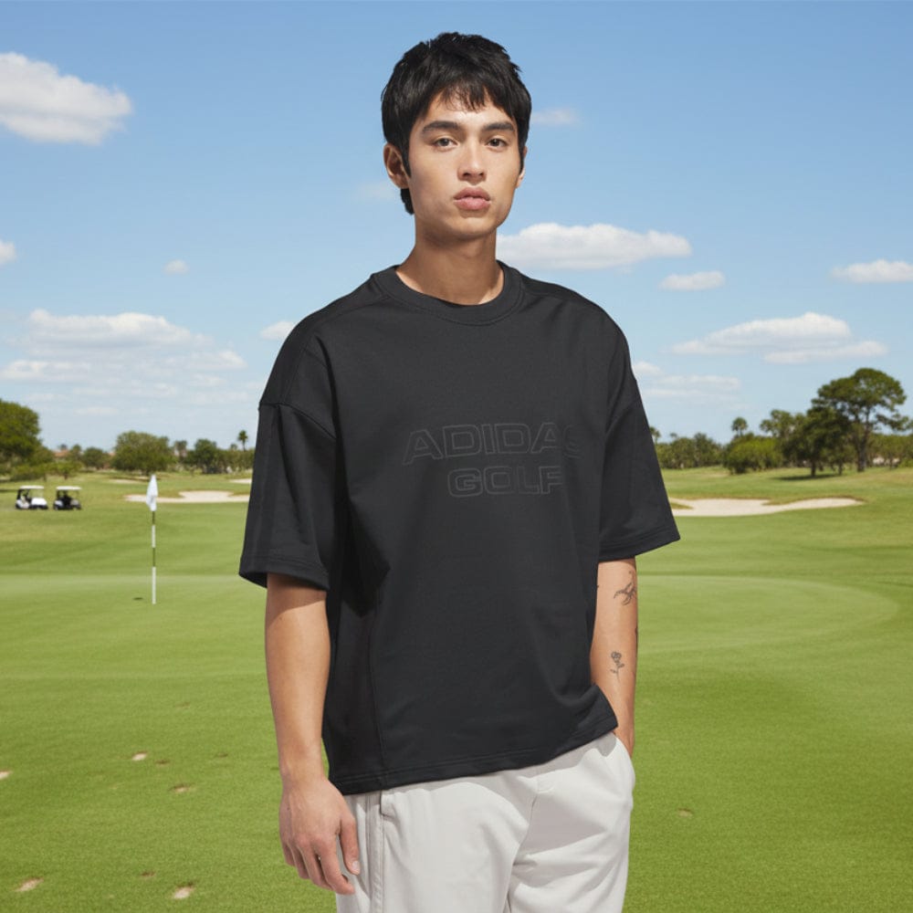 adidas Beyond Graphic Short Sleeve Crewneck Pullover - Black