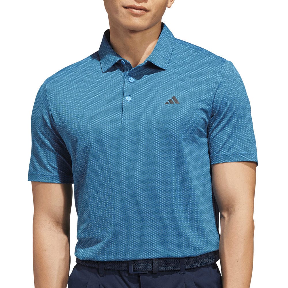 adidas Performance Textured Polo Shirt - Lucid Ray Blue/Black