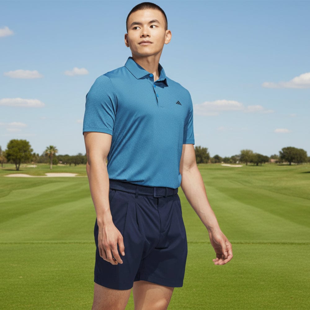 adidas Performance Textured Polo Shirt - Lucid Ray Blue/Black