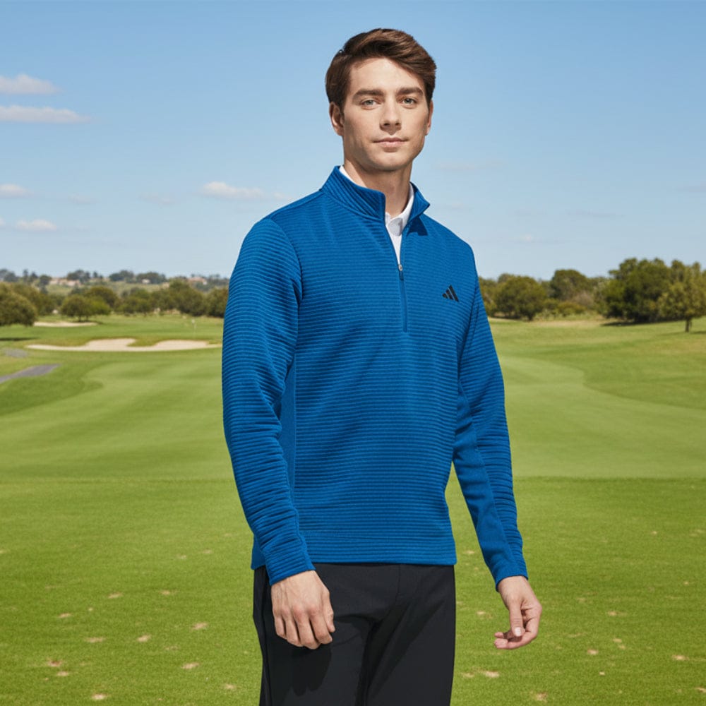 adidas Ultimate365 DWR Textured Quarter Zip Pullover - Dusky Petrol