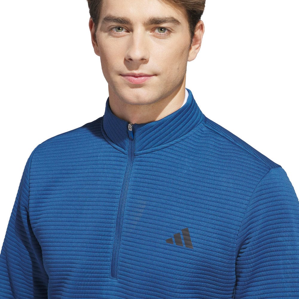 adidas Ultimate365 DWR Textured Quarter Zip Pullover - Dusky Petrol