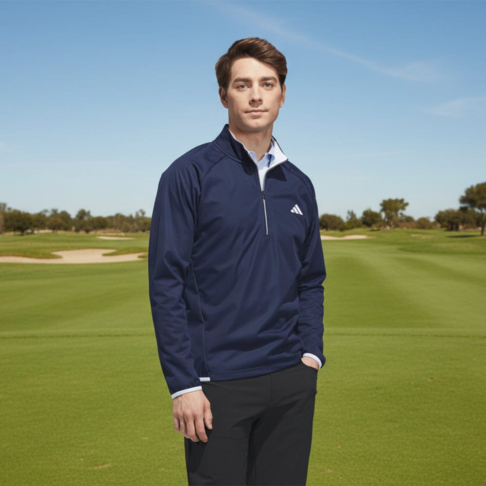 adidas Ultimate365 Durable Water Repellent Wind Quarter-Zip - Collegiate Navy/White/
