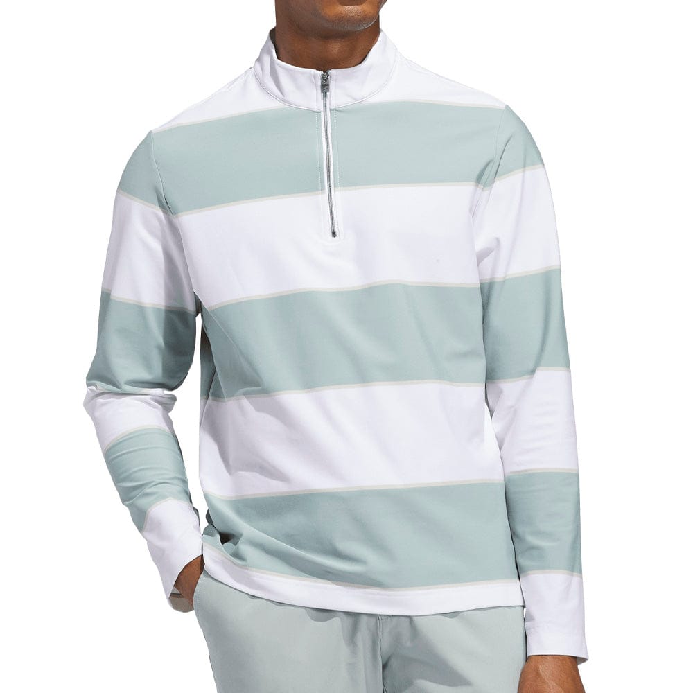 adidas Ultimate365 Rugby Stripe Quarter-Zip - Wonder Sage/White