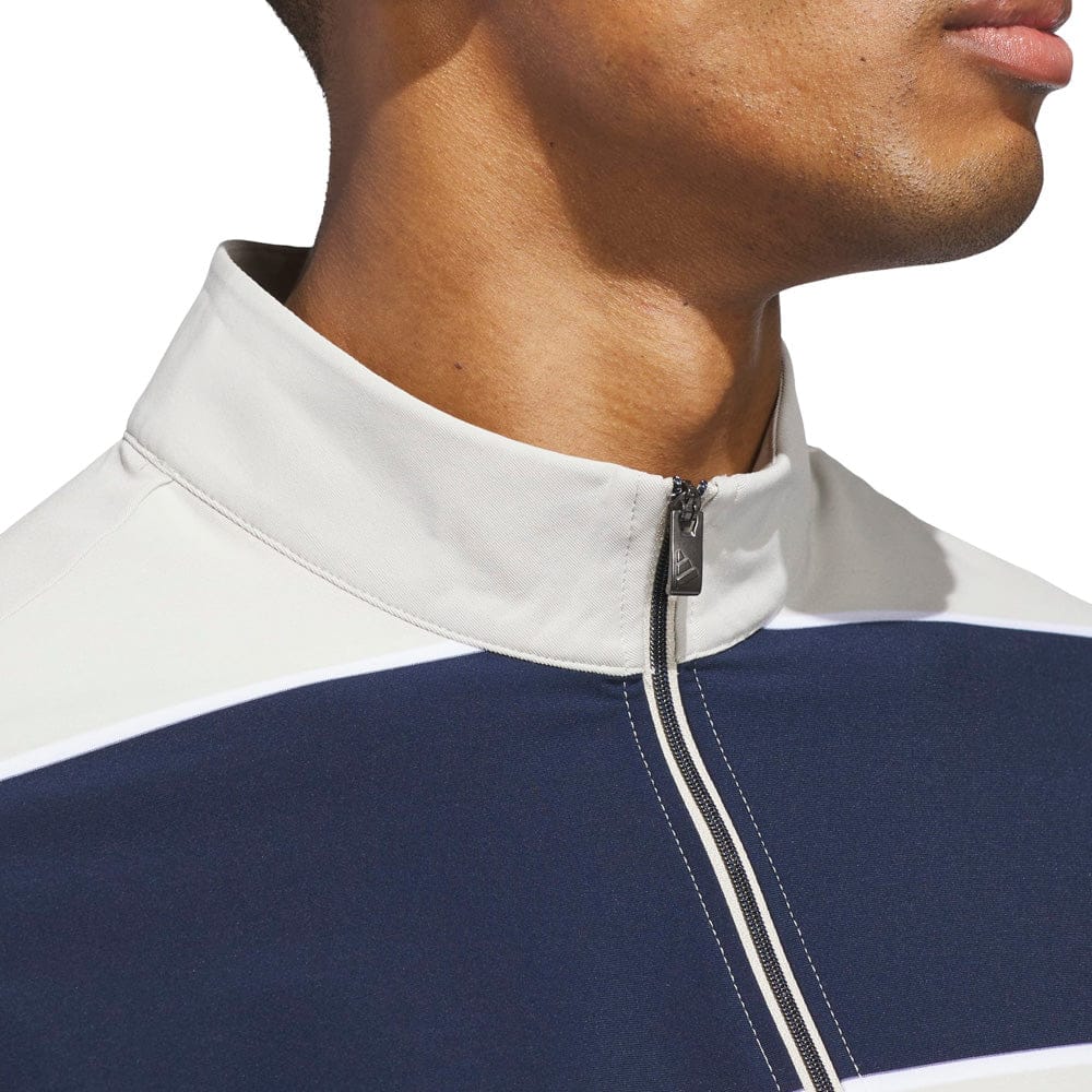 adidas Ultimate365 Rugby Stripe Quarter-Zip - Collegiate Navy/Wonder Alumina
