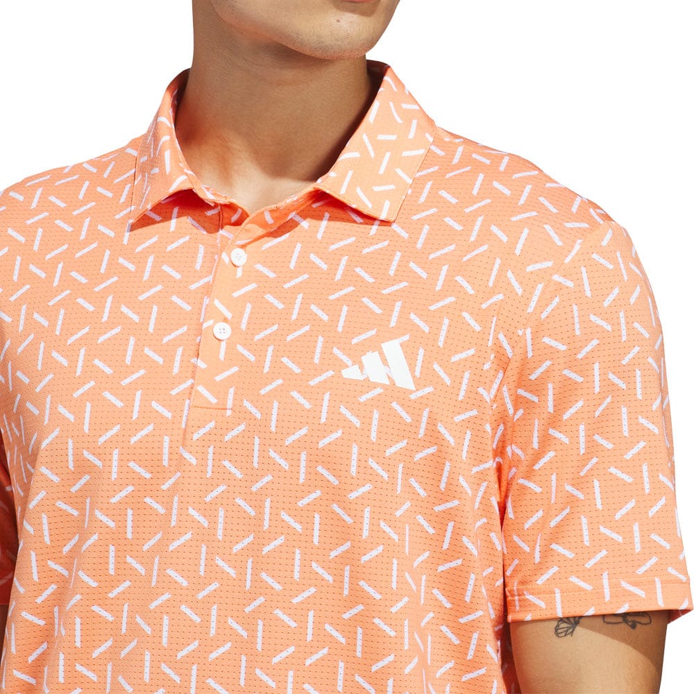 adidas Ultimate365 Mesh Print Climacool Polo - Dusky Orange